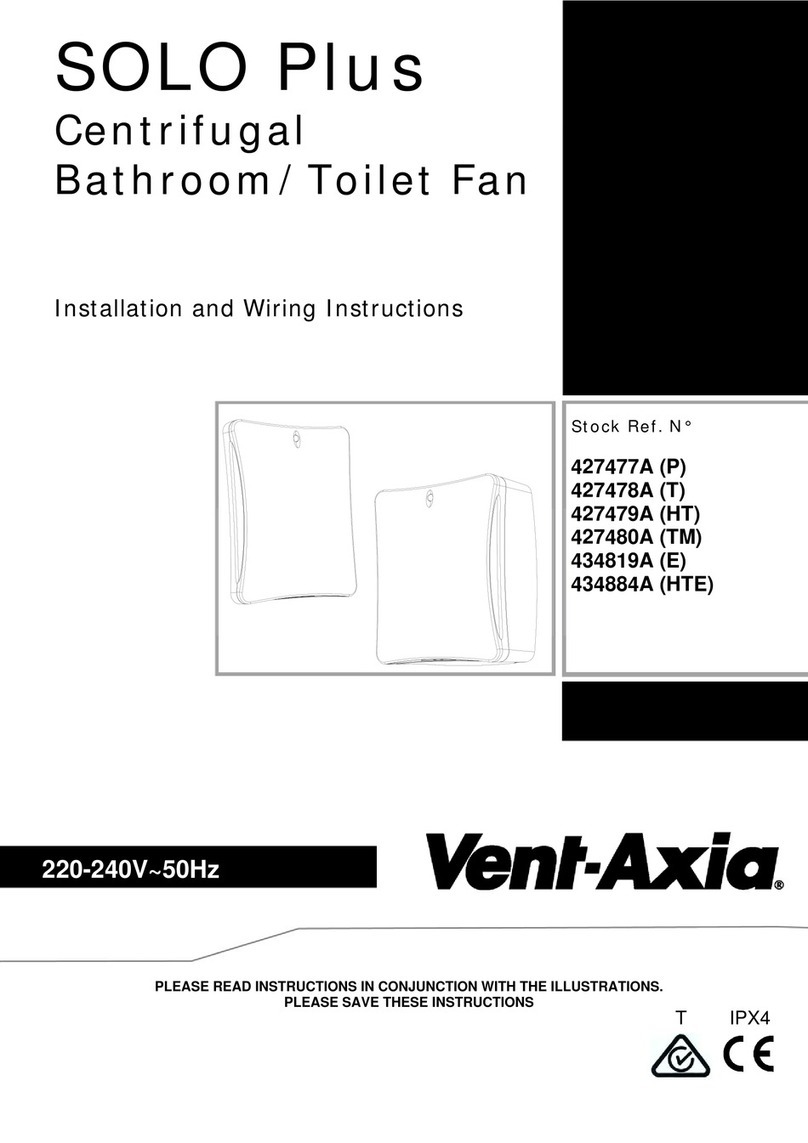 Vent-Axia SOLO Plus 427477A Installation and wiring instructions