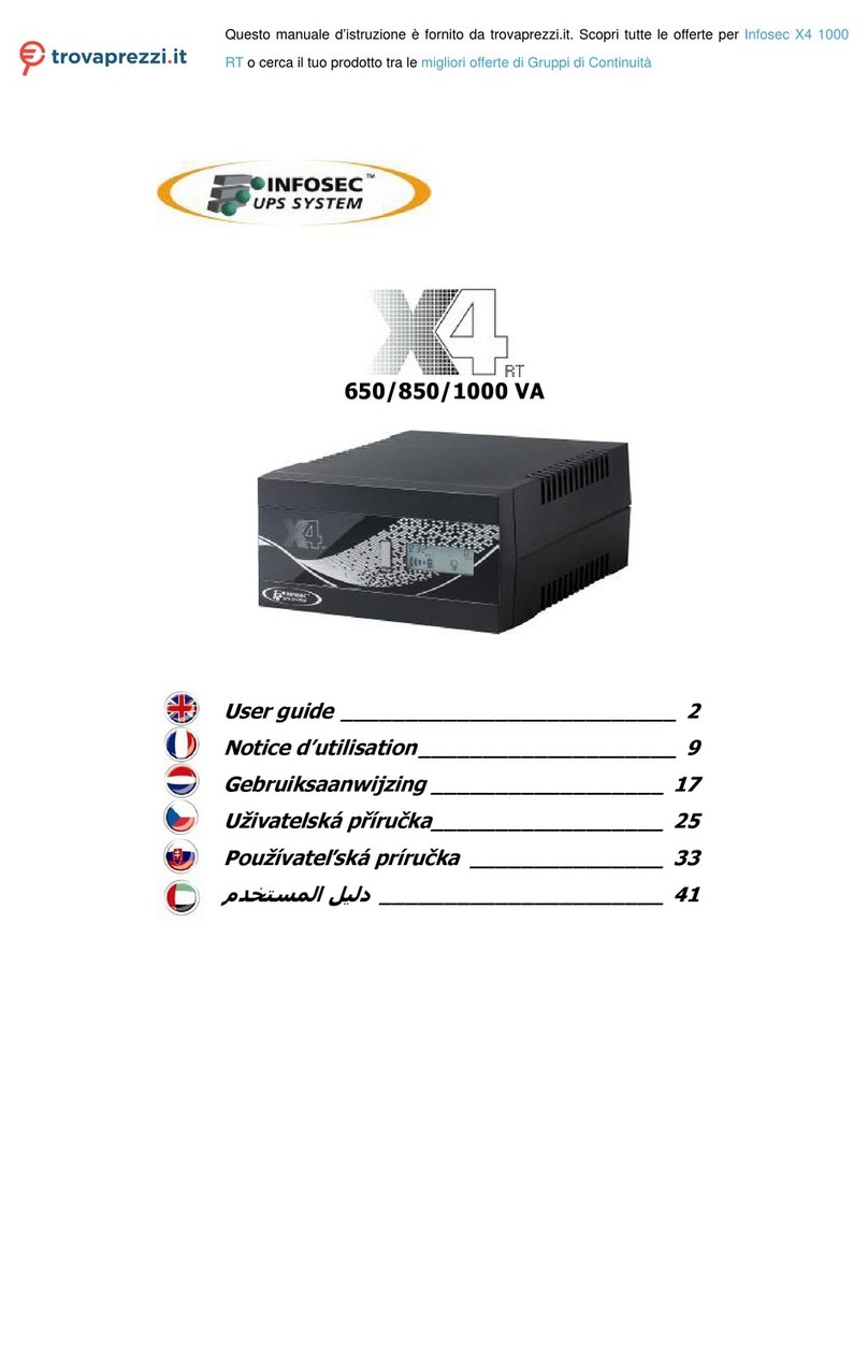 INFOSEC UPS SYSTEM X4 1000 RT 650 VA User manual