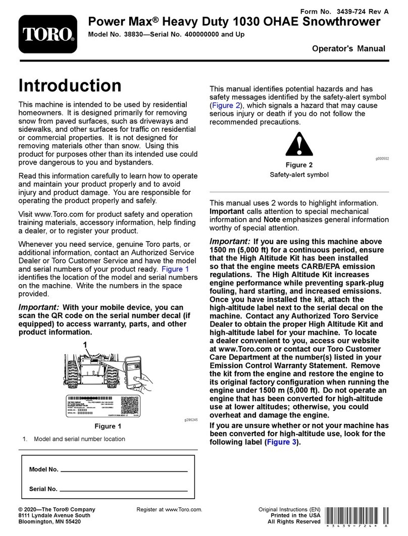 Toro Power Max Heavy Duty 1030 OHAE User manual