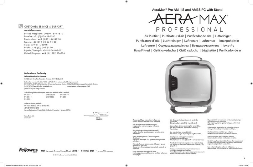 Fellowes AeraMax Pro AM 3S PC User manual