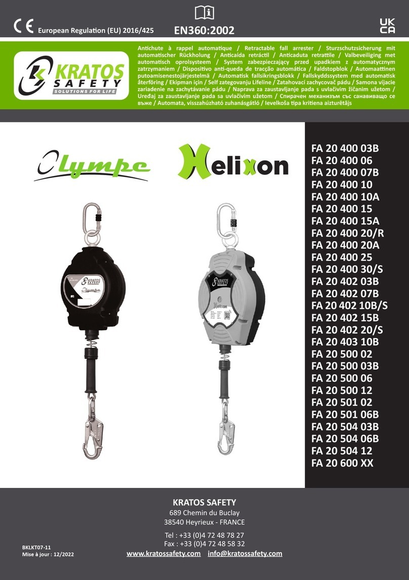 KRATOS SAFETY OLYMPE Xelixon FA 20 600 Series User manual
