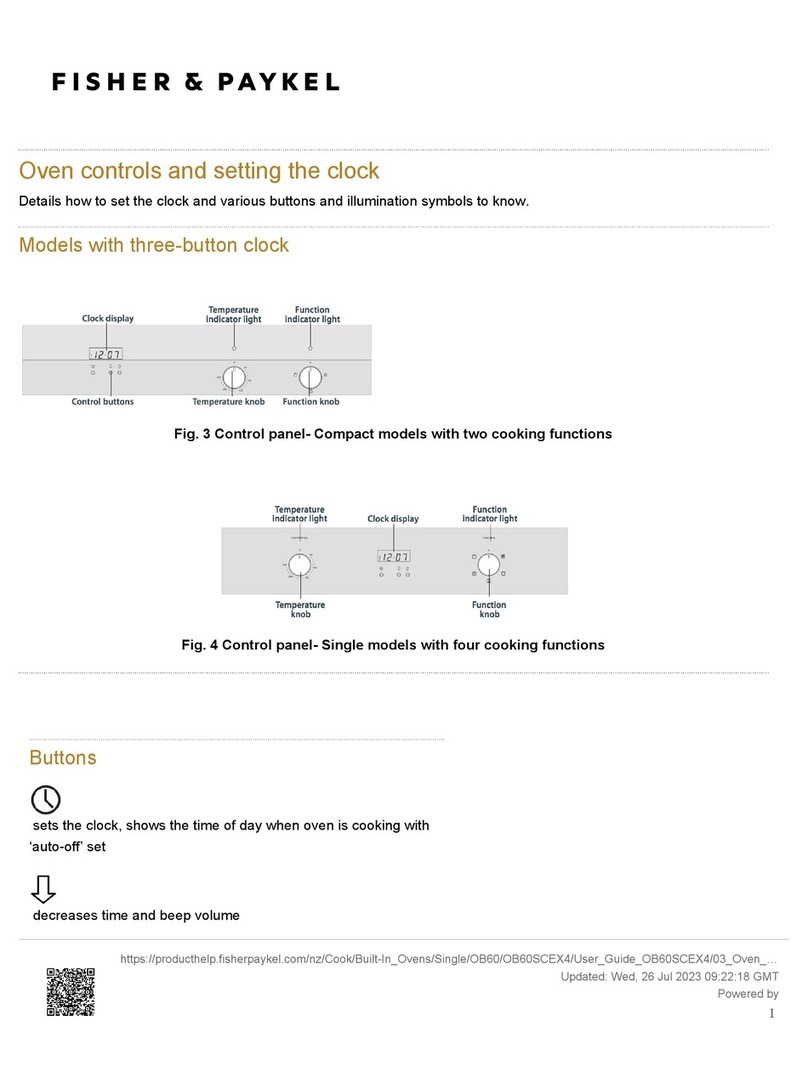 Fisher & Paykel OB60SCEX4 quick start guide