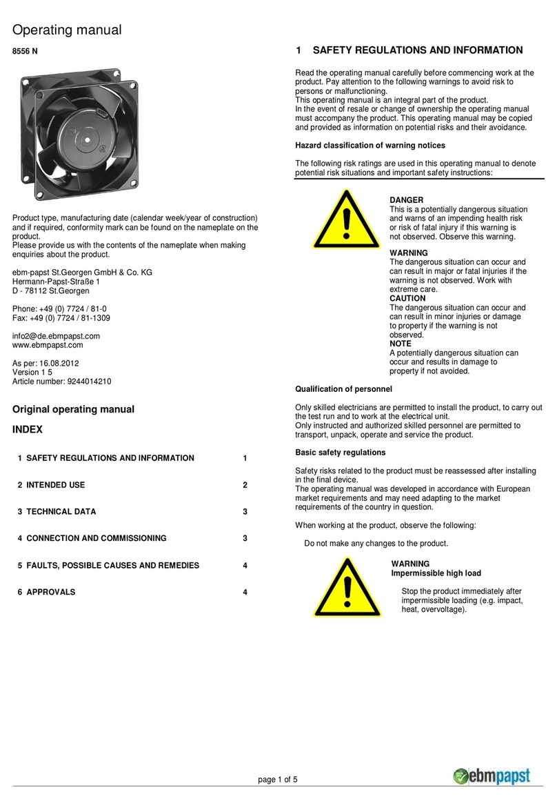 Ebmpapst 8556 N operating manual