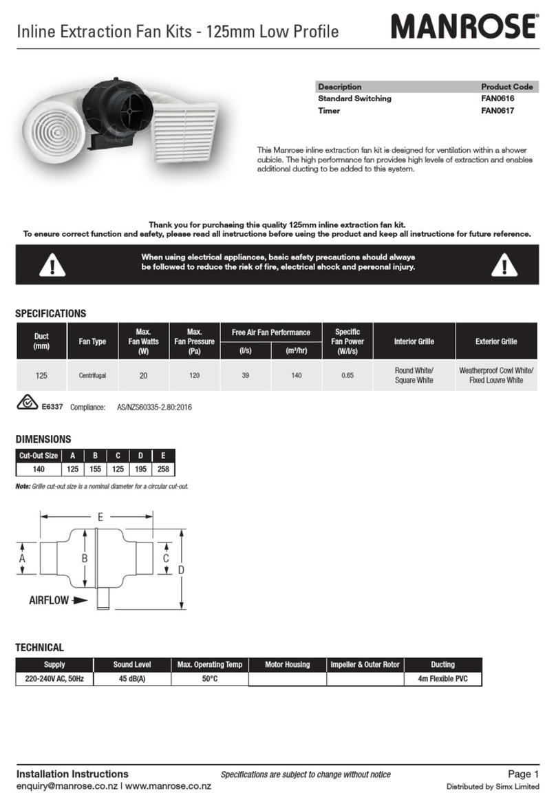 Manrose FAN0616 User manual