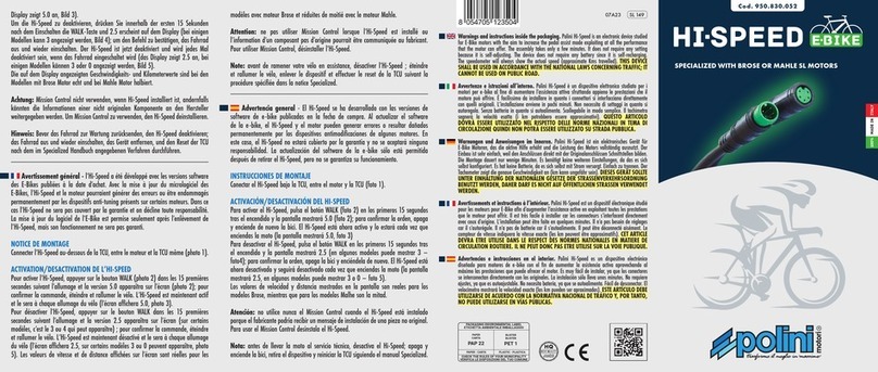 Polini HI-SPEED E-BIKE quick start guide