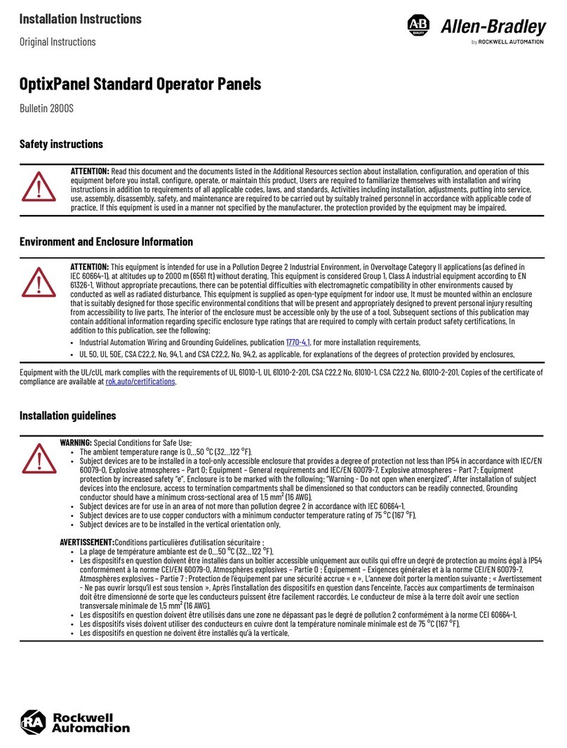 Rockwell Automation Allen-Bradley OptixPanel User manual