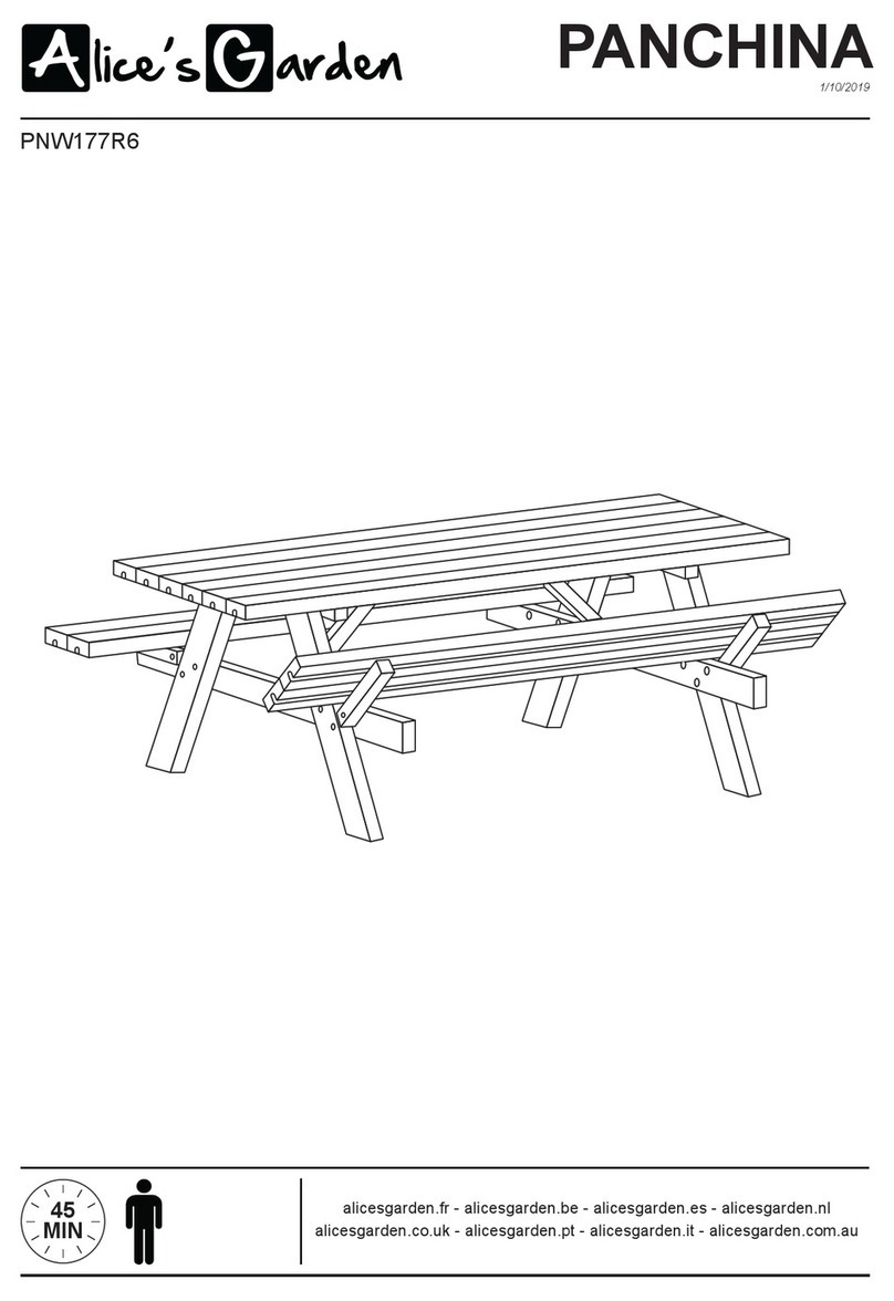 Alice's Garden PANCHINA PNW177R6 User manual Alice's Garden PANCHINA PNW177R6 User manual