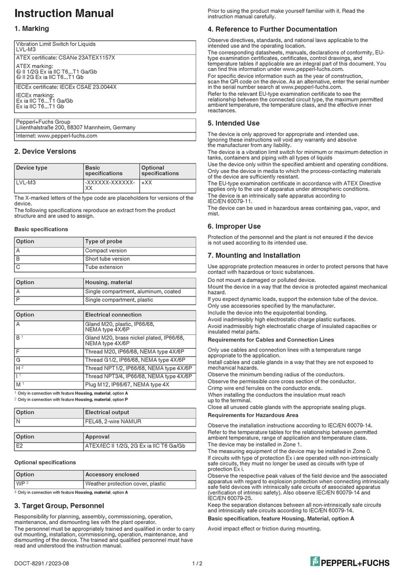 Pepperl+Fuchs LVL-M3 instruction manual