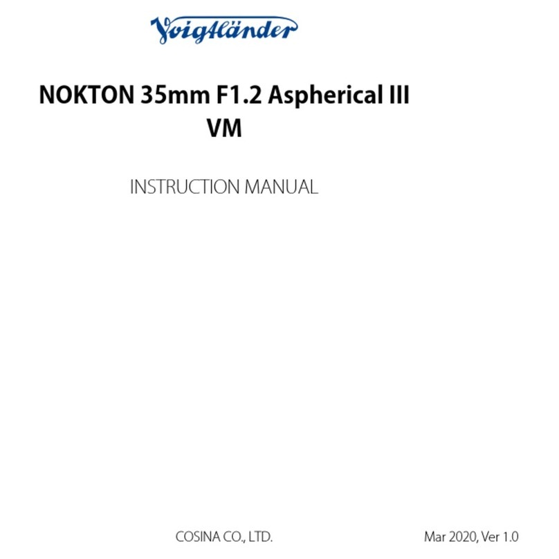 VOIGTLANDER NOKTON 35mm F1.2 Aspherical III VM instruction manual