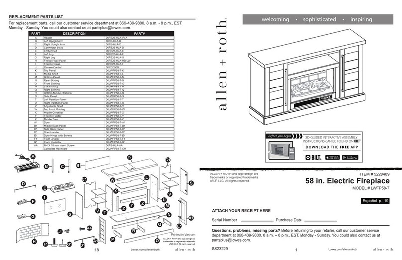 Allen + Roth LWFP58-7 User manual