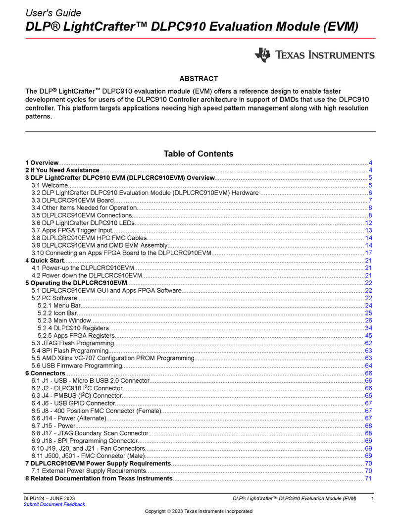 Texas Instruments DLP LightCrafter DLPC910 User manual Texas Instruments DLP LightCrafter DLPC910 User manual