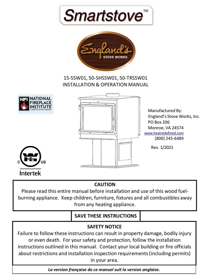 England's Stove Works Smartstove 15-SSW01 Installation & operation manual
