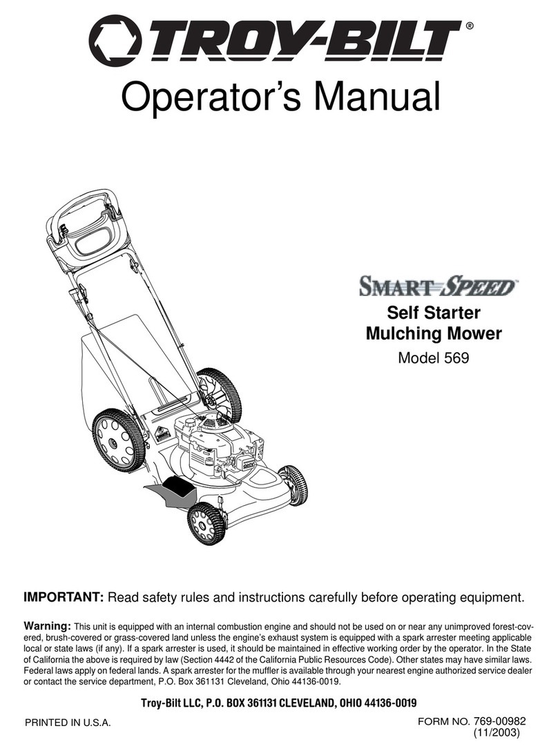 Troy-Bilt Smart Speed 569 User manual