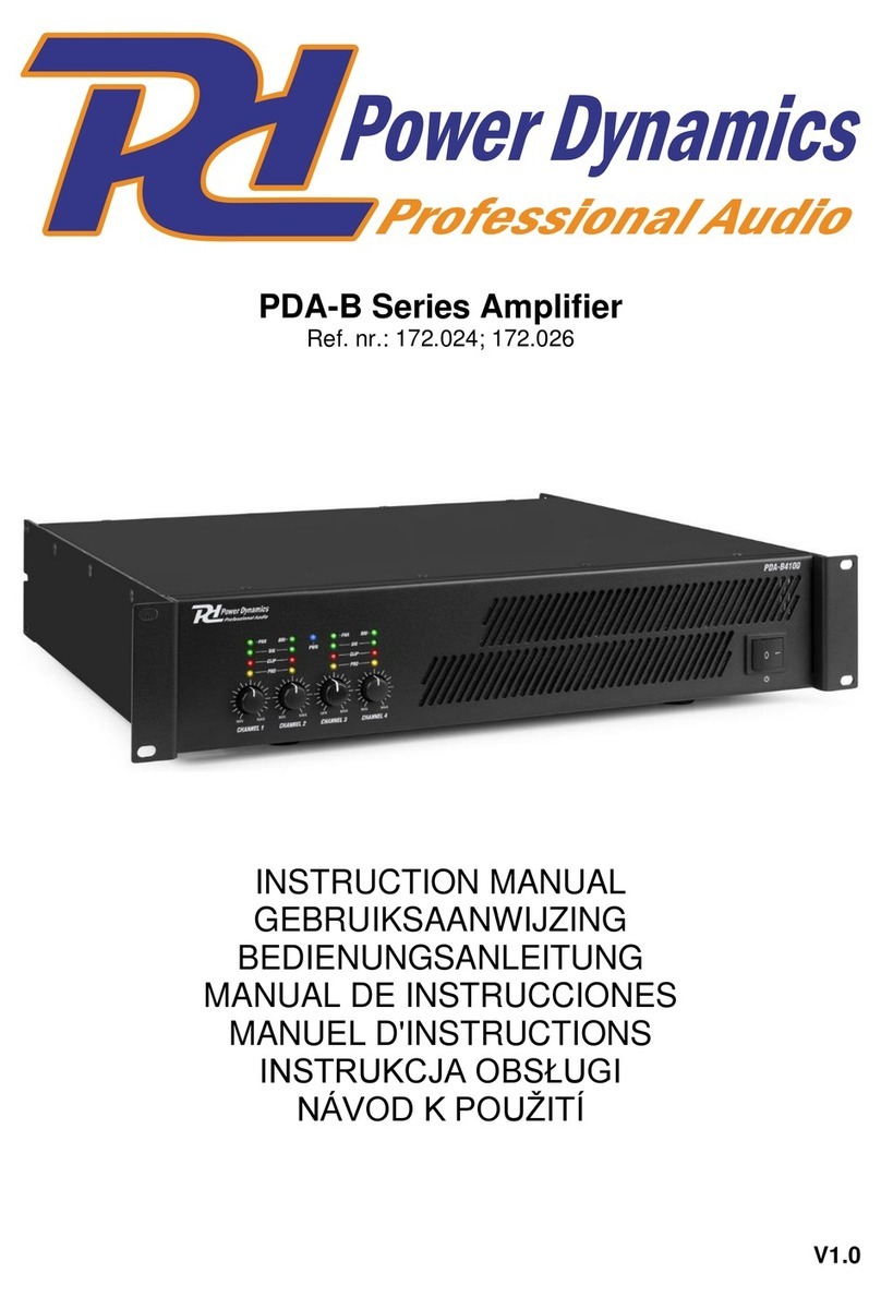 Power Dynamics PDA-B Series instruction manual