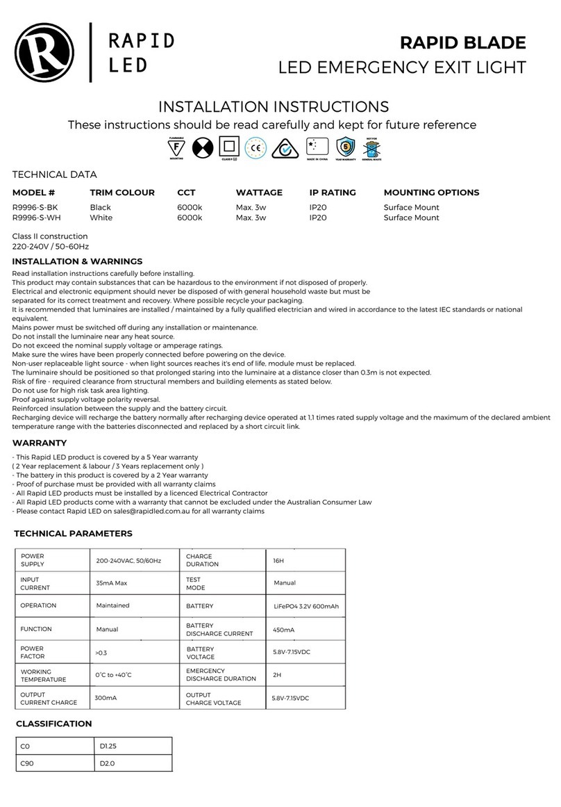 RapidLED R9996-S-BK installation instructions
