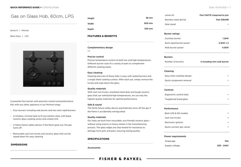 Fisher & Paykel CG604DLPGB4 User manual