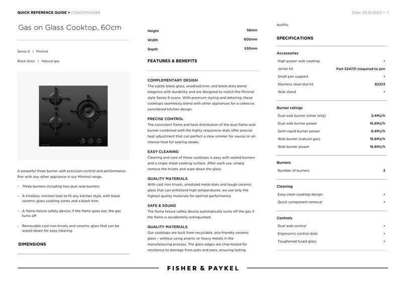 Fisher & Paykel CG603DNGGB4 User manual