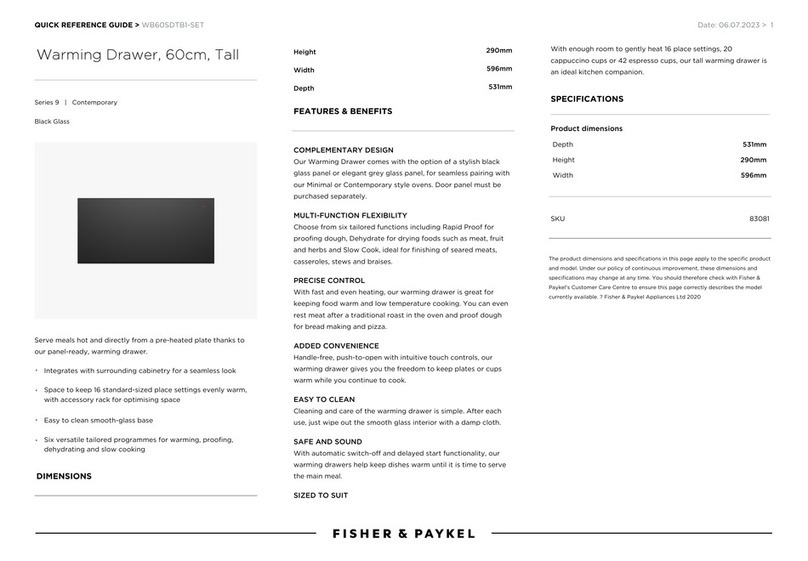 Fisher & Paykel WB60SDTB1-SET User manual Fisher & Paykel WB60SDTB1-SET User manual