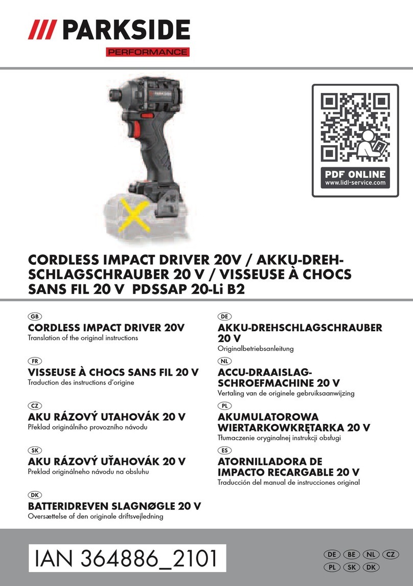 Parkside PDSSAP 20-Li B2 User manual