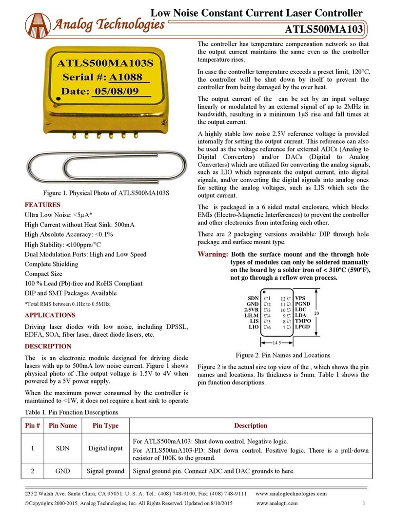 Analog Technologies ATLS500MA103 User manual