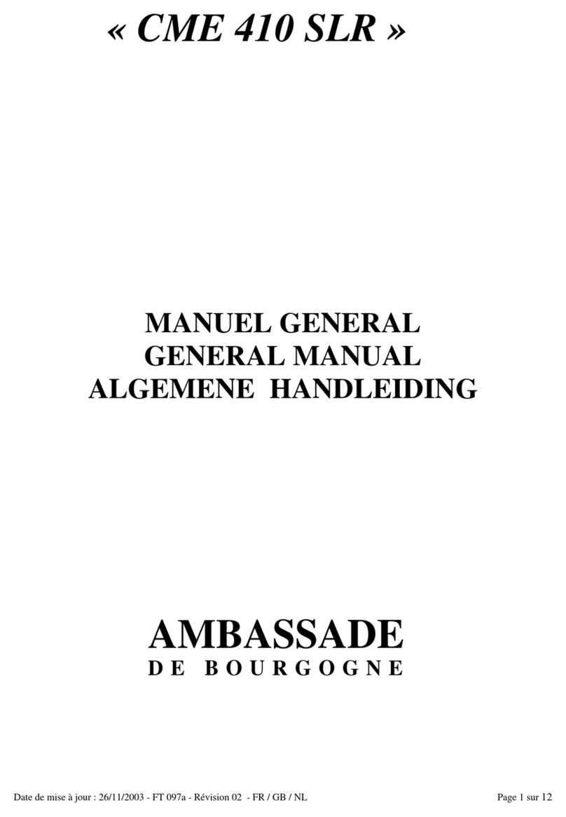 Ambassade de Bourgogne CME 410 SLR manual Ambassade de Bourgogne CME 410 SLR manual