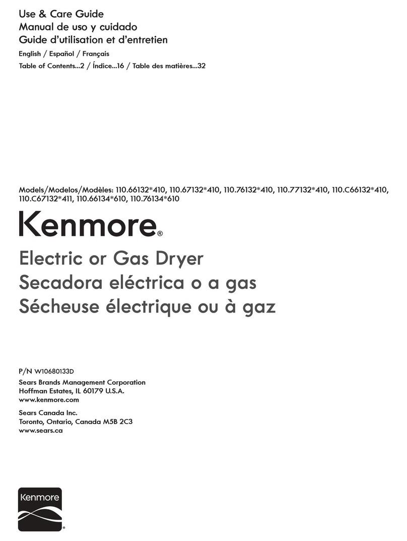 Kenmore 110.C67132 411 Series User manual