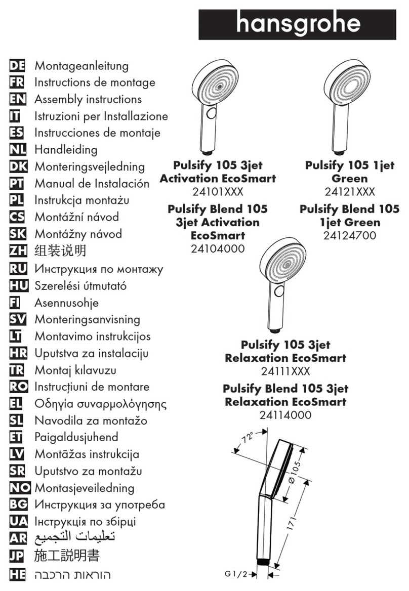 Hans Grohe Pulsify 105 1jet Green 24121 Series User manual Hans Grohe Pulsify 105 1jet Green 24121 Series User manual