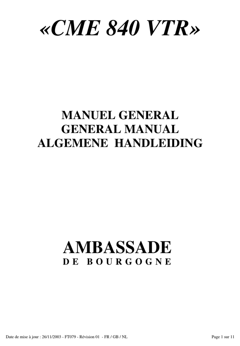 Ambassade de Bourgogne CME 840 VTR manual
