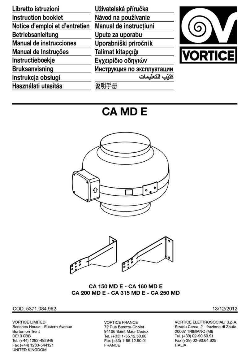 Vortice CA MD E Series User manual