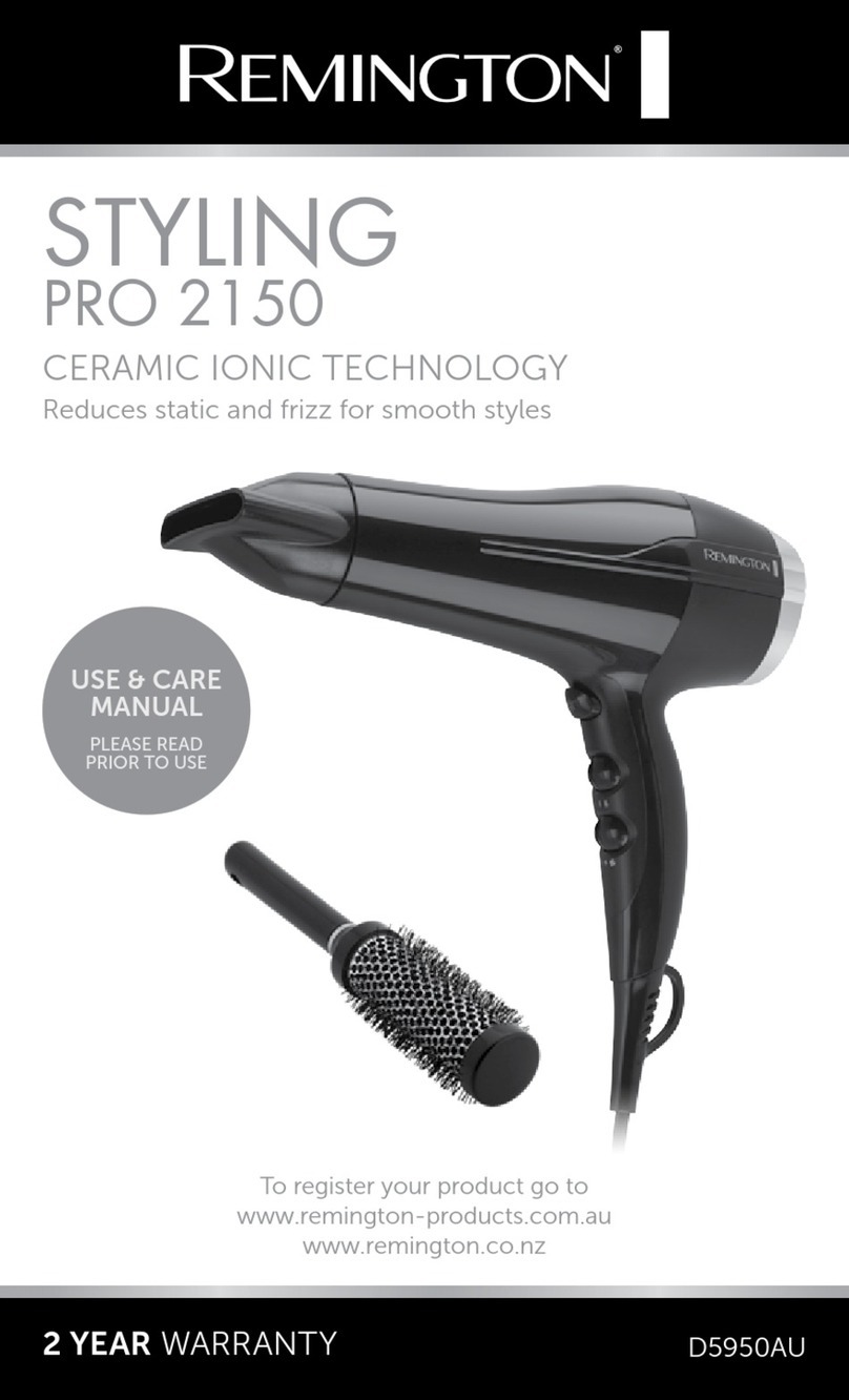 Remington STYLING PRO 2150 Use & care manual