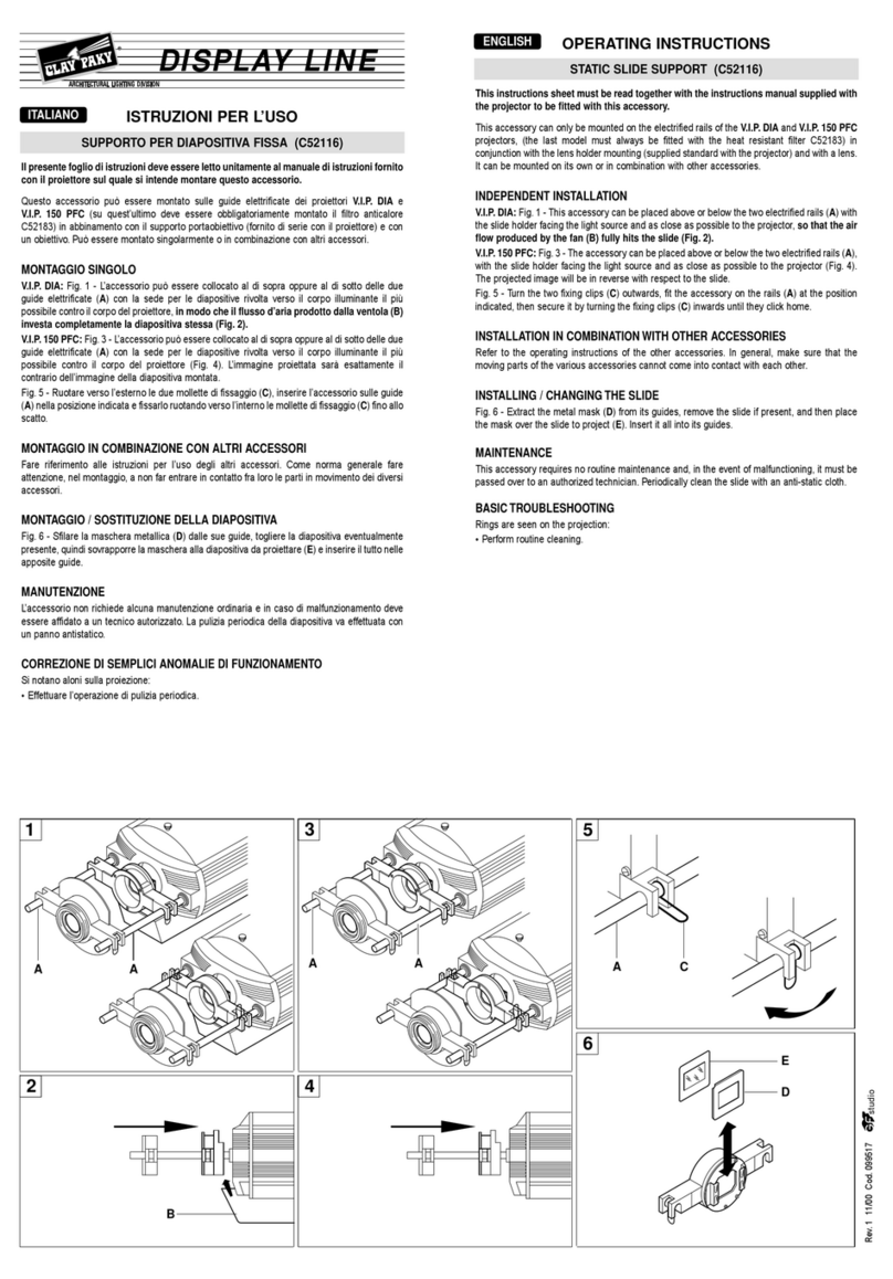 Claypaky DISPLAY LINE C52116 operating instructions