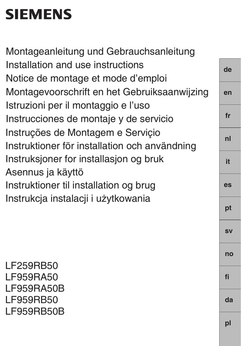 Siemens LF259RB50 Product manual