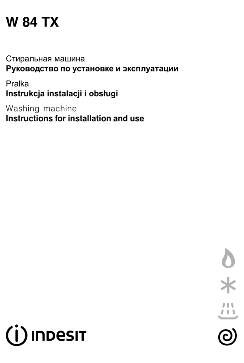 Indesit W 84 TX Instructions for installation and use