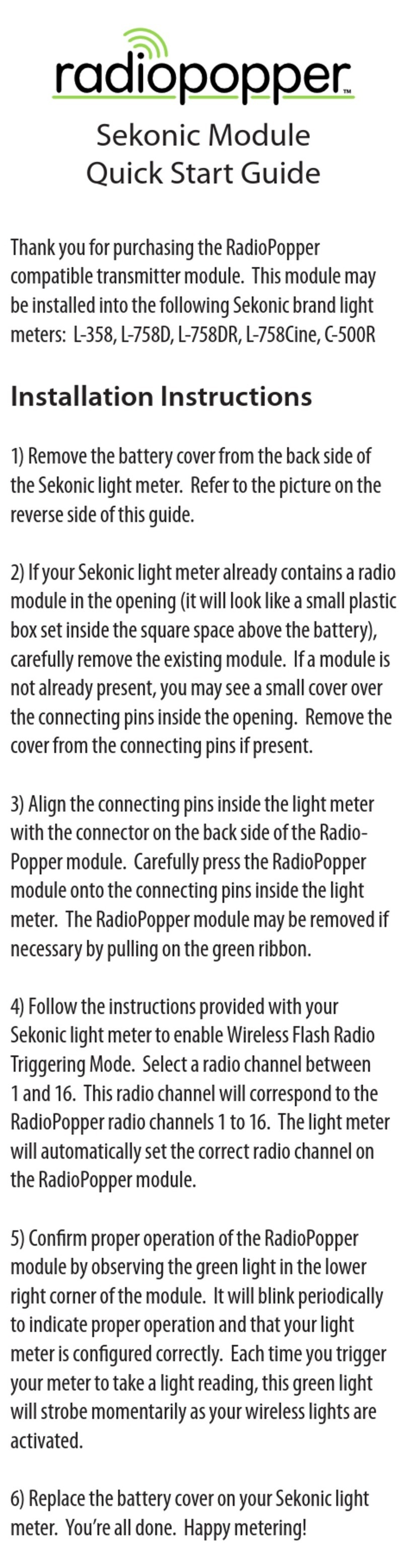 RadioPopper L-358 quick start guide