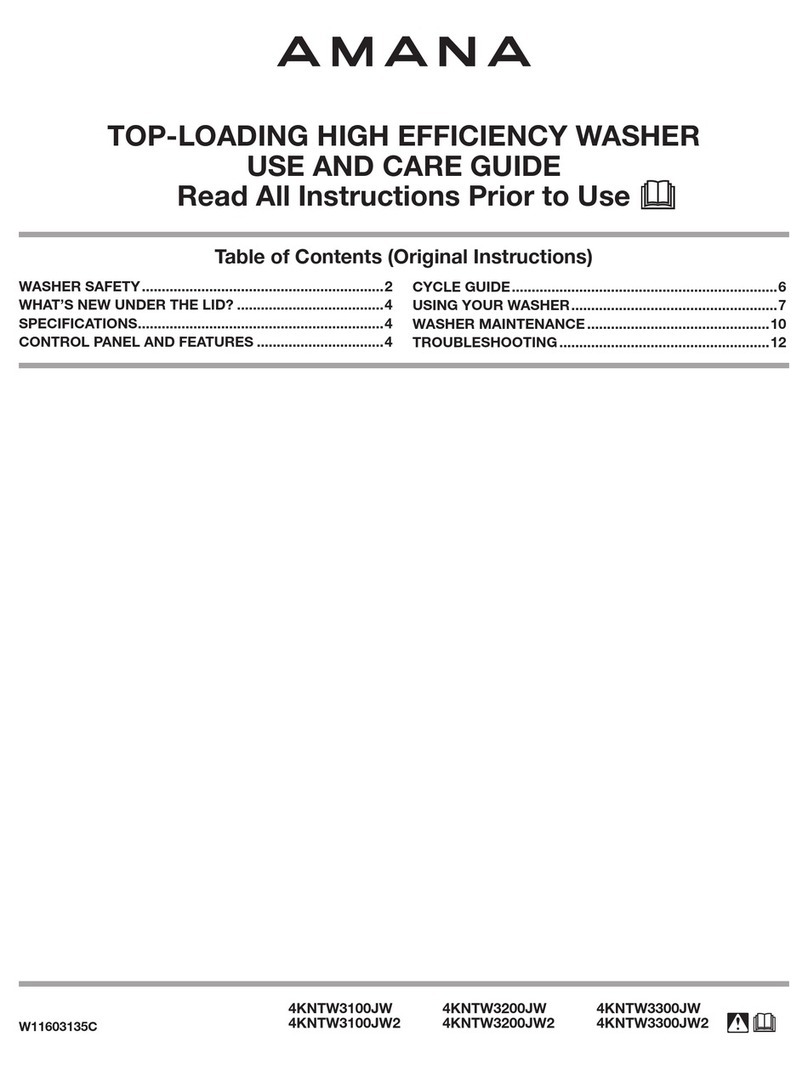 Amana 4KNTW3100JW2 Use and care guide