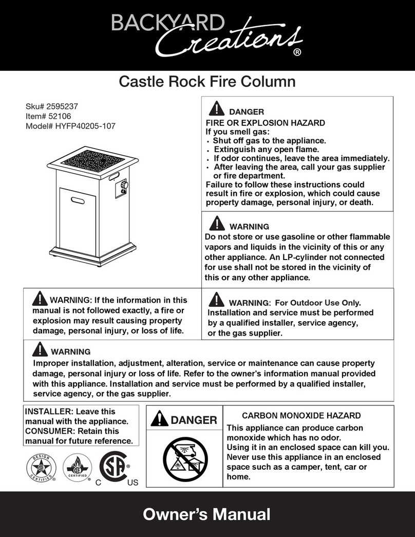 Backyard Creations HYFP40205-107 owner's manual