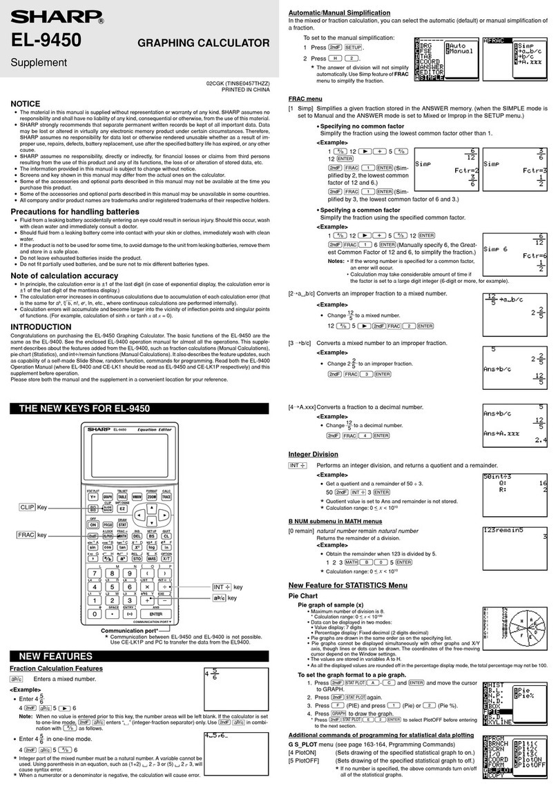 Sharp EL-9450 Owner's manual