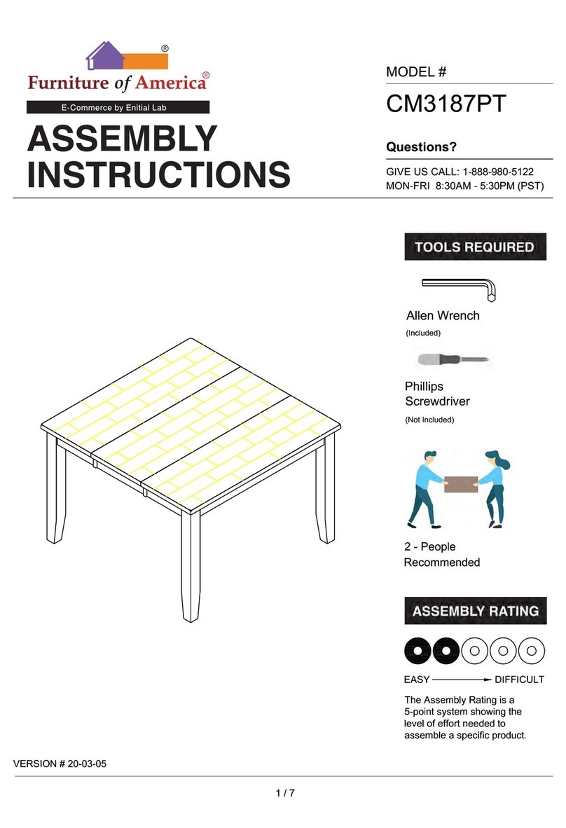 Furniture of America Dickinson CM3187PT Assembly instructions Furniture of America Dickinson CM3187PT Assembly instructions