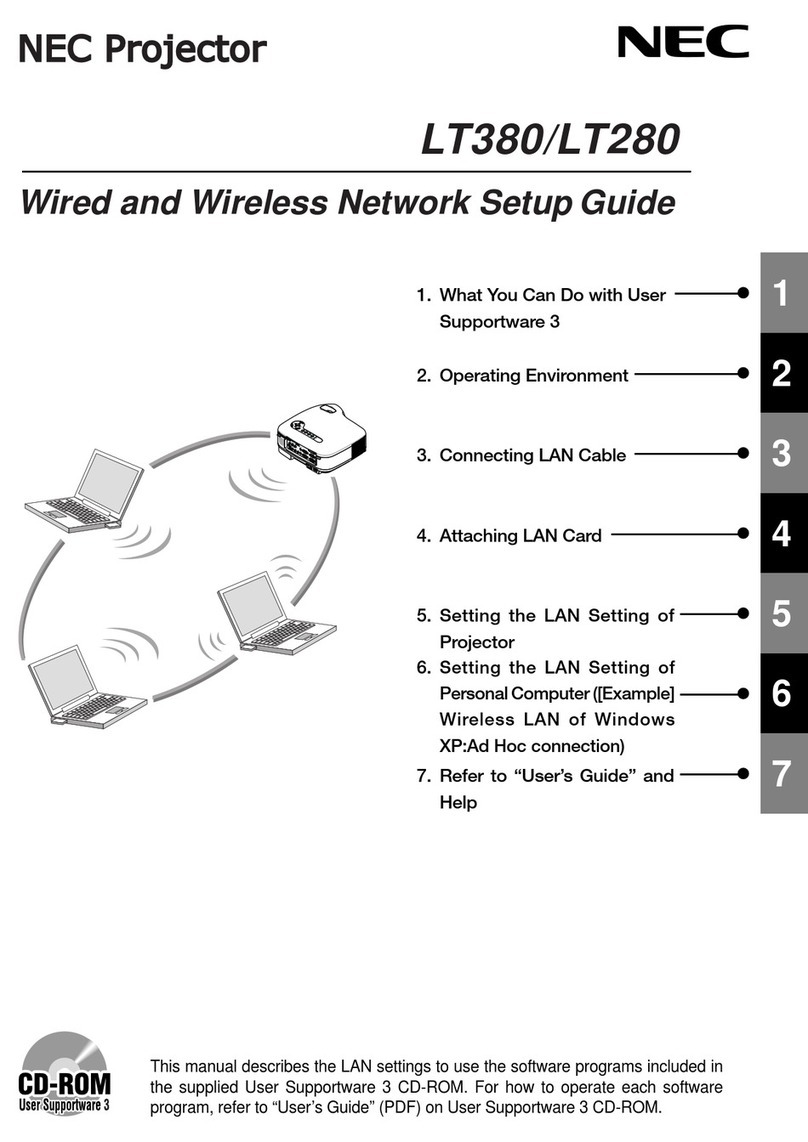 NEC LT380 - MultiSync XGA LCD Projector User manual NEC LT380 - MultiSync XGA LCD Projector User manual