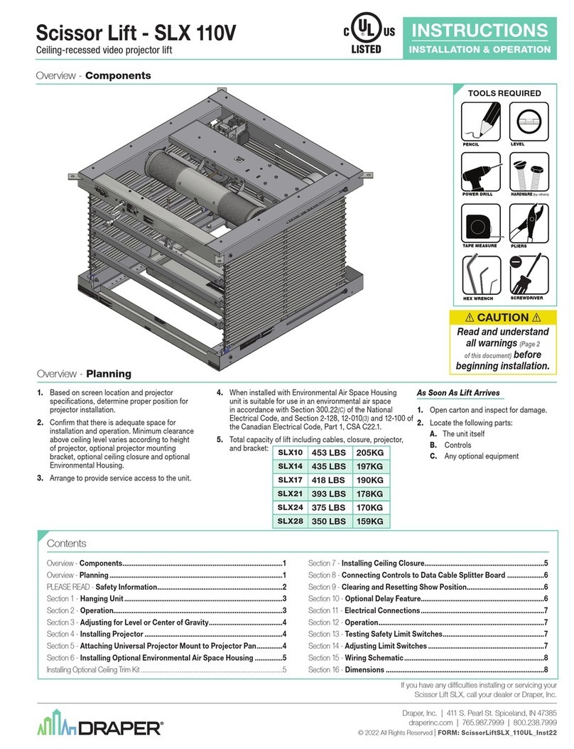 Draper SLX 110V Programming manual