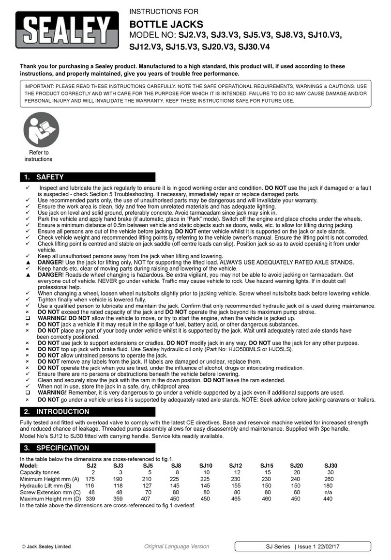 Sealey SJ3.V3 User manual