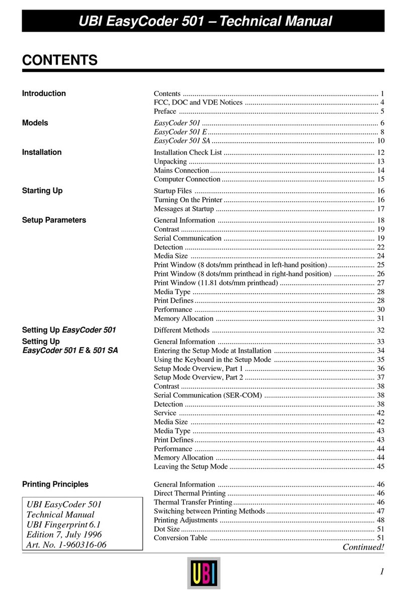 UBI EasyCoder 501 User manual