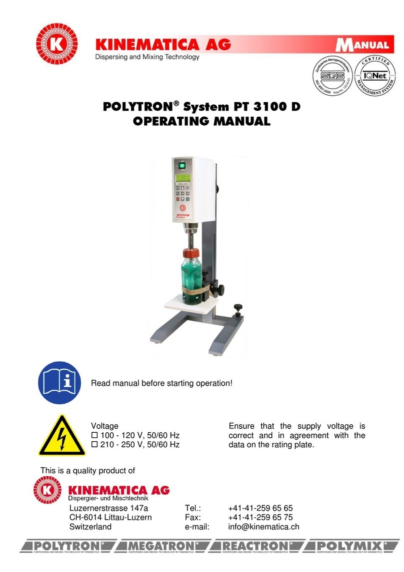 Kinematica POLYTRON PT 3100 D User manual