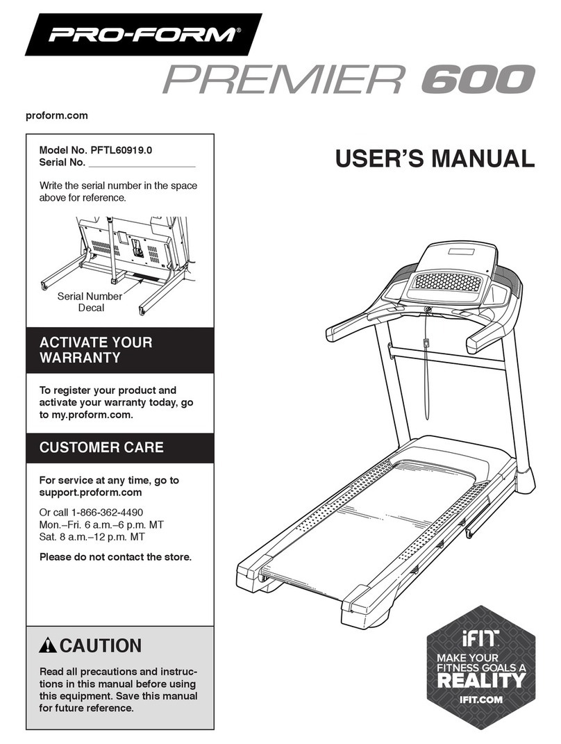 ICON Pro-Form PREMIER 600 User manual