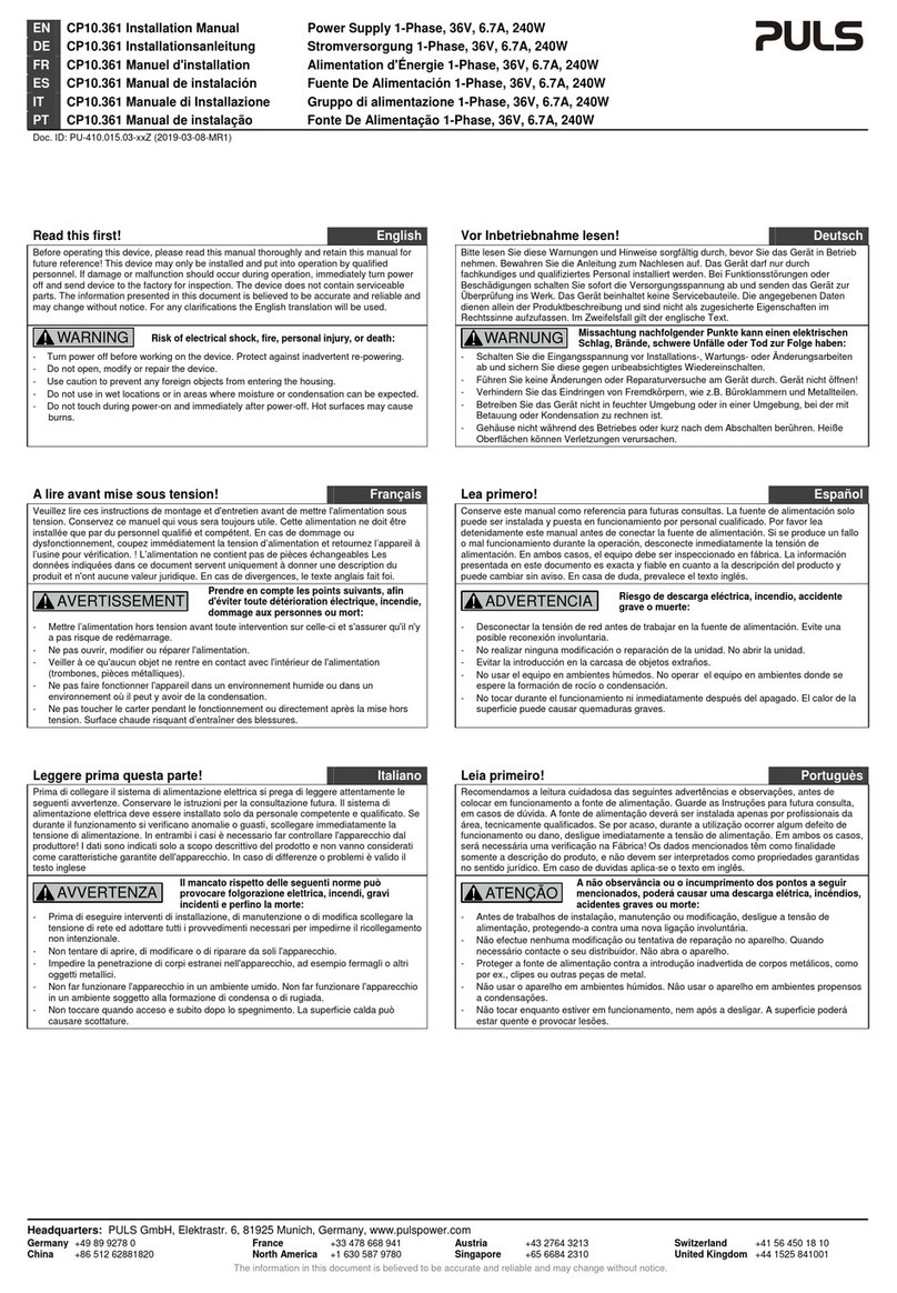 Puls DIMENSION CP10.361 User manual