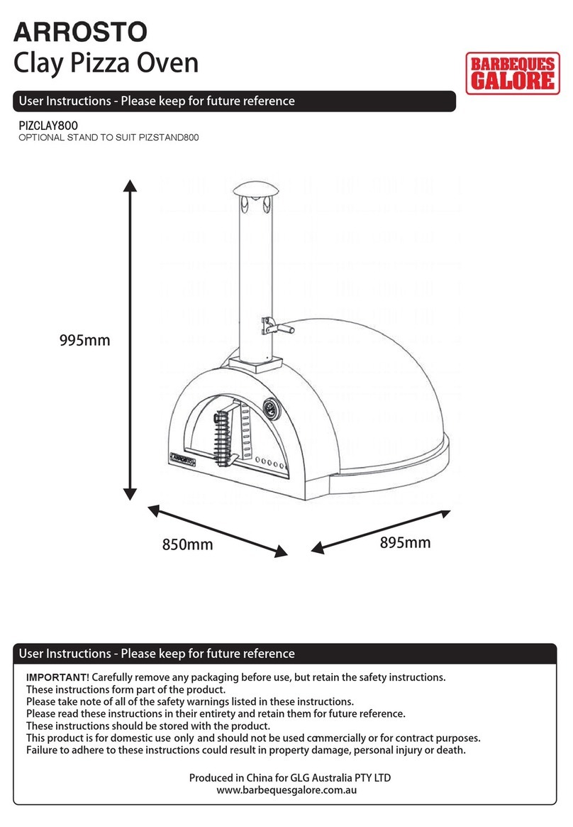 Barbeques Galore ARROSTO PIZCLAY800 User instructions