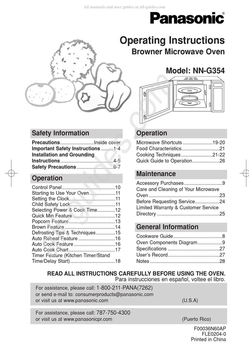 Panasonic NN-G354 operating instructions