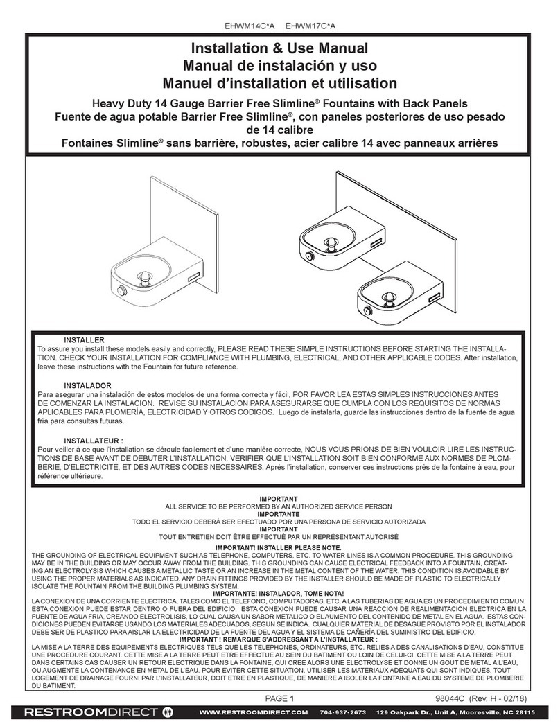 Restroomdirect EHWM14C A Series Installation & use manual