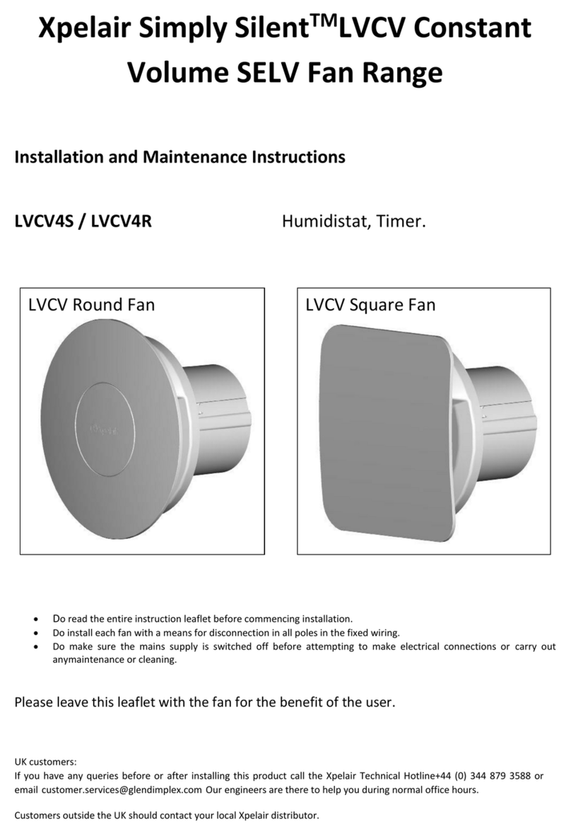 Xpelair Simply Silent LVCV User manual