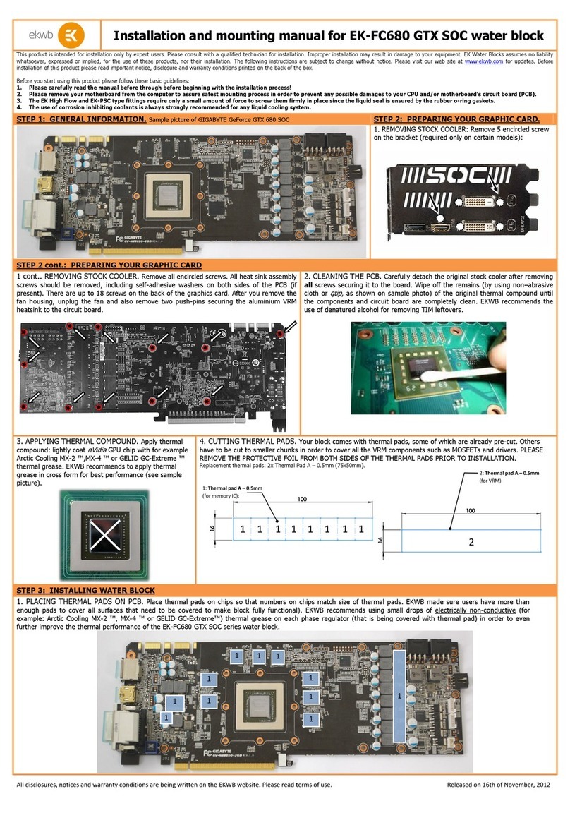 ekwb EK-FC680 GTX SOC water block Installation and mounting manuals